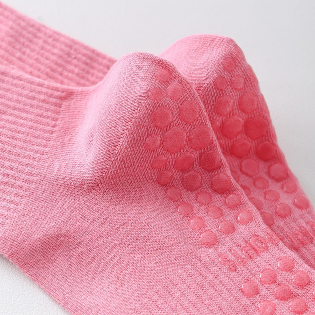 Anna-Kaci 2-Pair Knee High Grip Bottom Socks with Ribbed Knit Design and Cushioned Comfort for Yoga, Pilates, and Dance