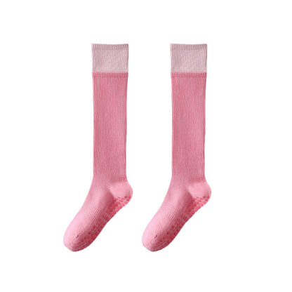 Anna-Kaci 2-Pair Knee High Grip Bottom Socks with Ribbed Knit Design and Cushioned Comfort for Yoga, Pilates, and Dance