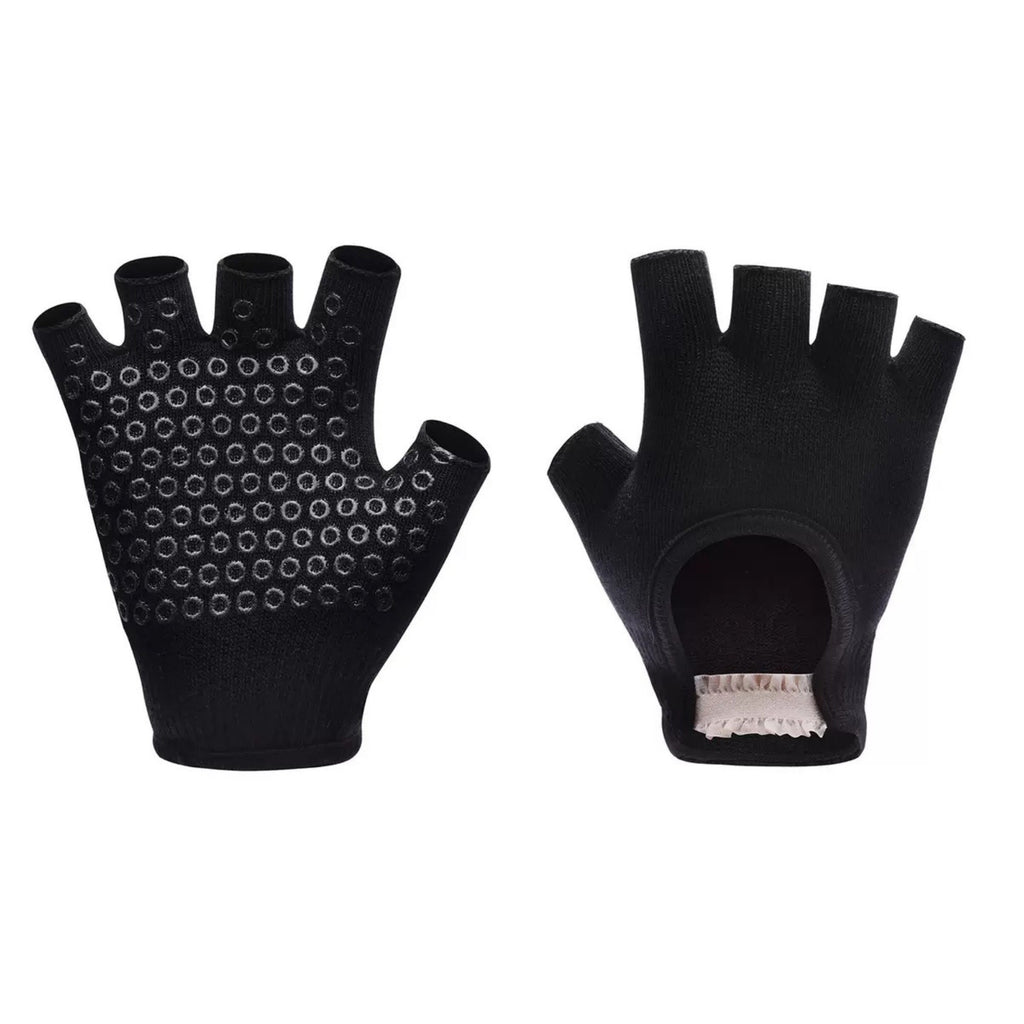 Anna-Kaci Yoga and Pilates Grip Sock and Fingerless Glove Set with Anti-Slip Design and Elastic Straps for Secure Fit