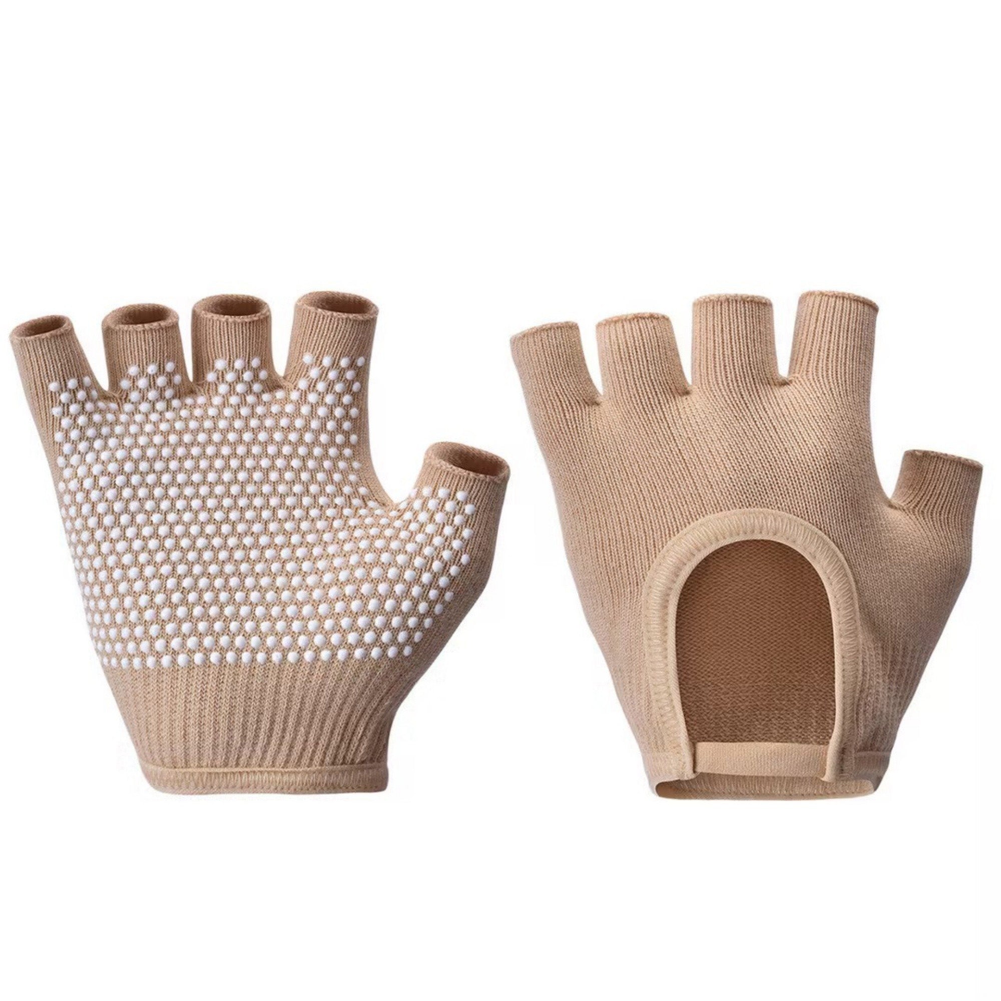 Anna-Kaci Yoga and Pilates Toe Sock and Fingerless Glove Set with Anti-Slip Grip and Breathable Stretch Fabric