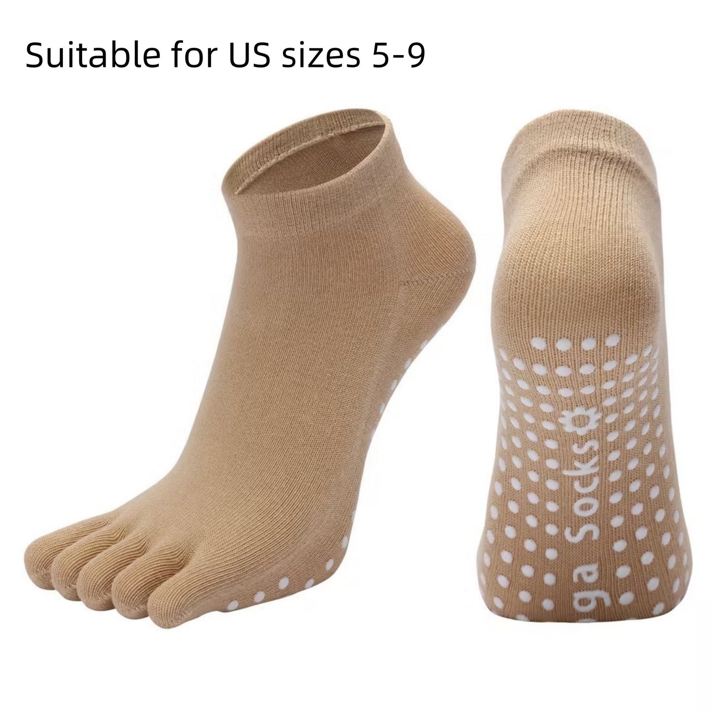 Anna-Kaci Yoga and Pilates Toe Sock and Fingerless Glove Set with Anti-Slip Grip and Breathable Stretch Fabric