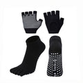 Anna-Kaci Yoga and Pilates Toe Sock and Fingerless Glove Set with Anti-Slip Grip and Breathable Stretch Fabric