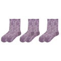Anna-Kaci Women's 3-Pair Floral Pattern Crew Socks with Scalloped Cuff and Allover Knit Design for Everyday Feminine Style