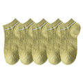 Anna-Kaci Women's 5-Pair Knit Ankle Socks with Delicate Heart Pattern and Ruffled Cuff Detail for Sweet Everyday Style