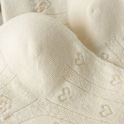 Anna-Kaci Women's 5-Pair Knit Ankle Socks with Delicate Heart Pattern and Ruffled Cuff Detail for Sweet Everyday Style