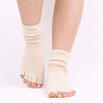 Anna-Kaci Women's Open Toe Grip Yoga Socks with Anti-Slip Sole and Cut-Out Instep Design for Pilates and Barre Workouts