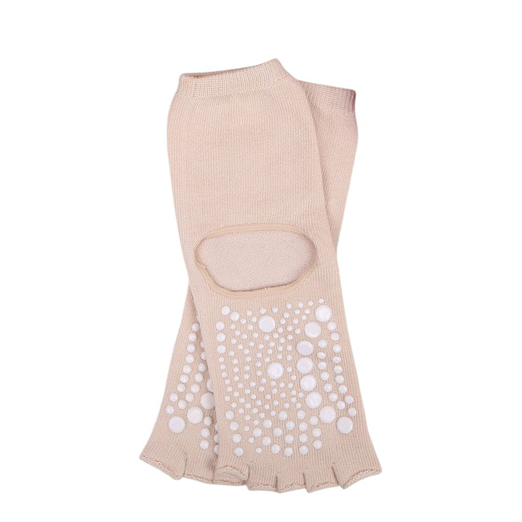 Anna-Kaci Women's Open Toe Grip Yoga Socks with Anti-Slip Sole and Cut-Out Instep Design for Pilates and Barre Workouts
