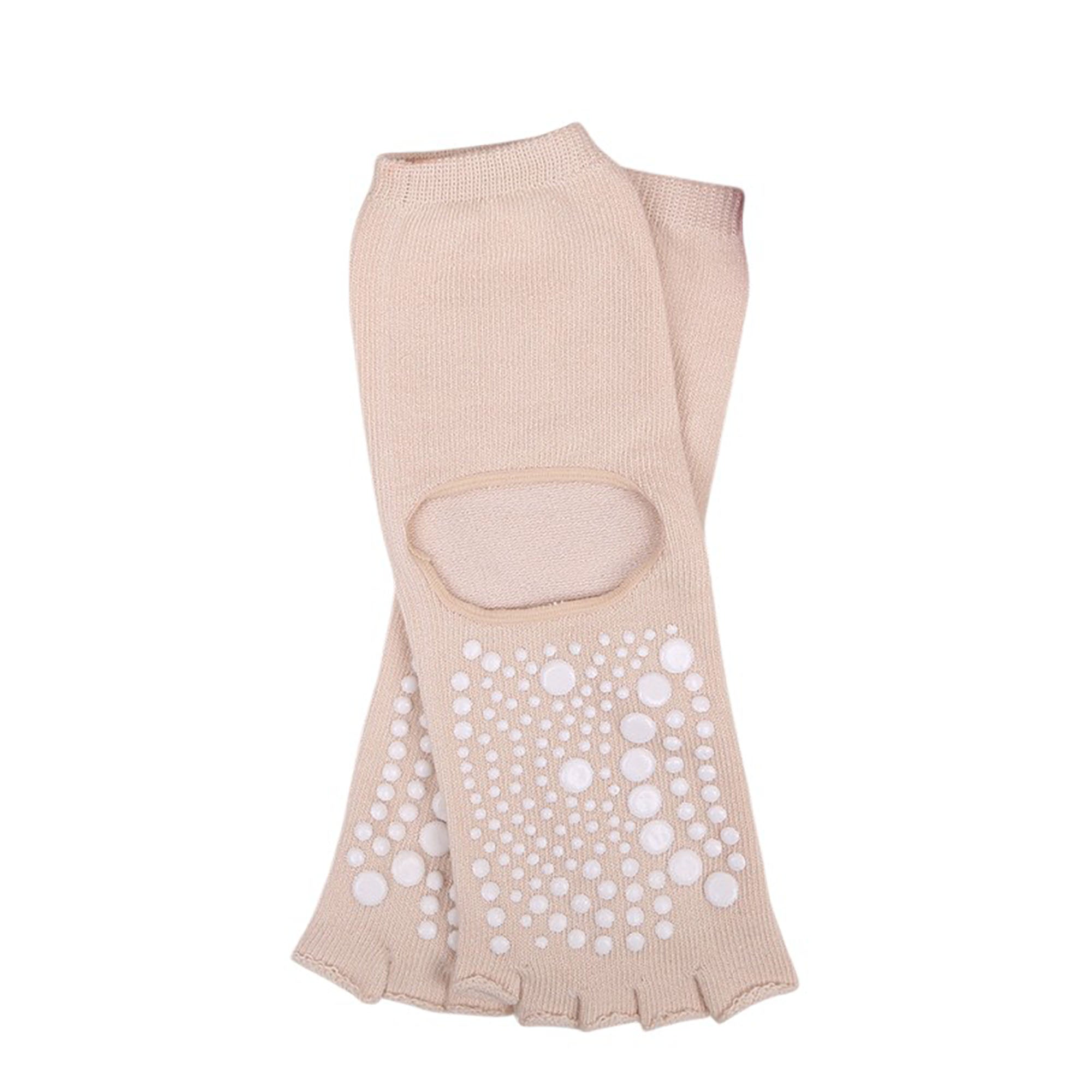 Anna-Kaci Women's Open Toe Grip Yoga Socks with Anti-Slip Sole and Cut-Out Instep Design for Pilates and Barre Workouts