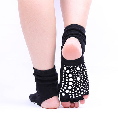 Anna-Kaci Women's Open Toe Grip Yoga Socks with Anti-Slip Sole and Cut-Out Instep Design for Pilates and Barre Workouts