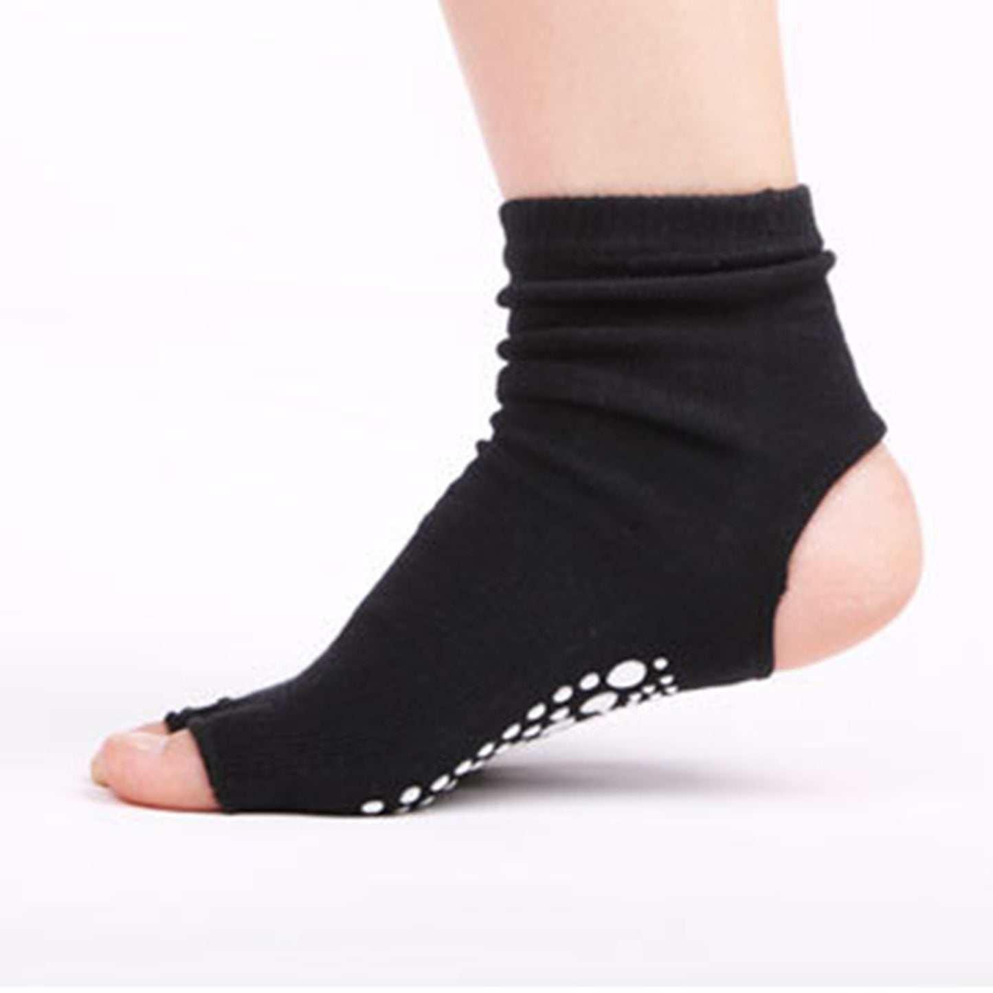 Anna-Kaci Women's Open Toe Grip Yoga Socks with Anti-Slip Sole and Cut-Out Instep Design for Pilates and Barre Workouts