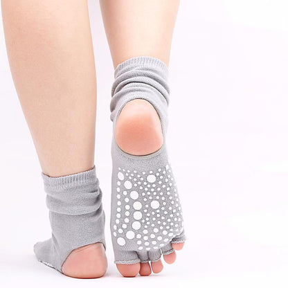 Anna-Kaci Women's Open Toe Grip Yoga Socks with Anti-Slip Sole and Cut-Out Instep Design for Pilates and Barre Workouts