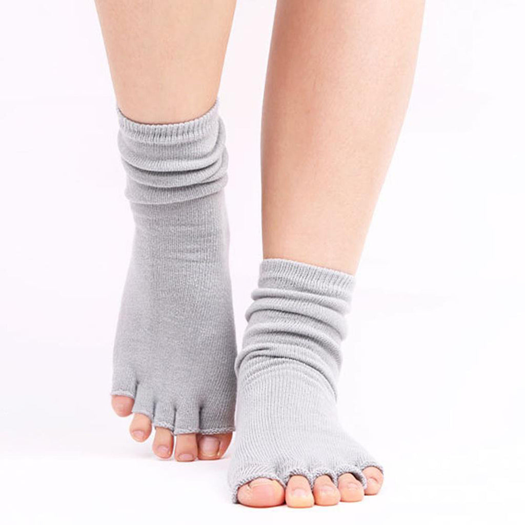 Anna-Kaci Women's Open Toe Grip Yoga Socks with Anti-Slip Sole and Cut-Out Instep Design for Pilates and Barre Workouts