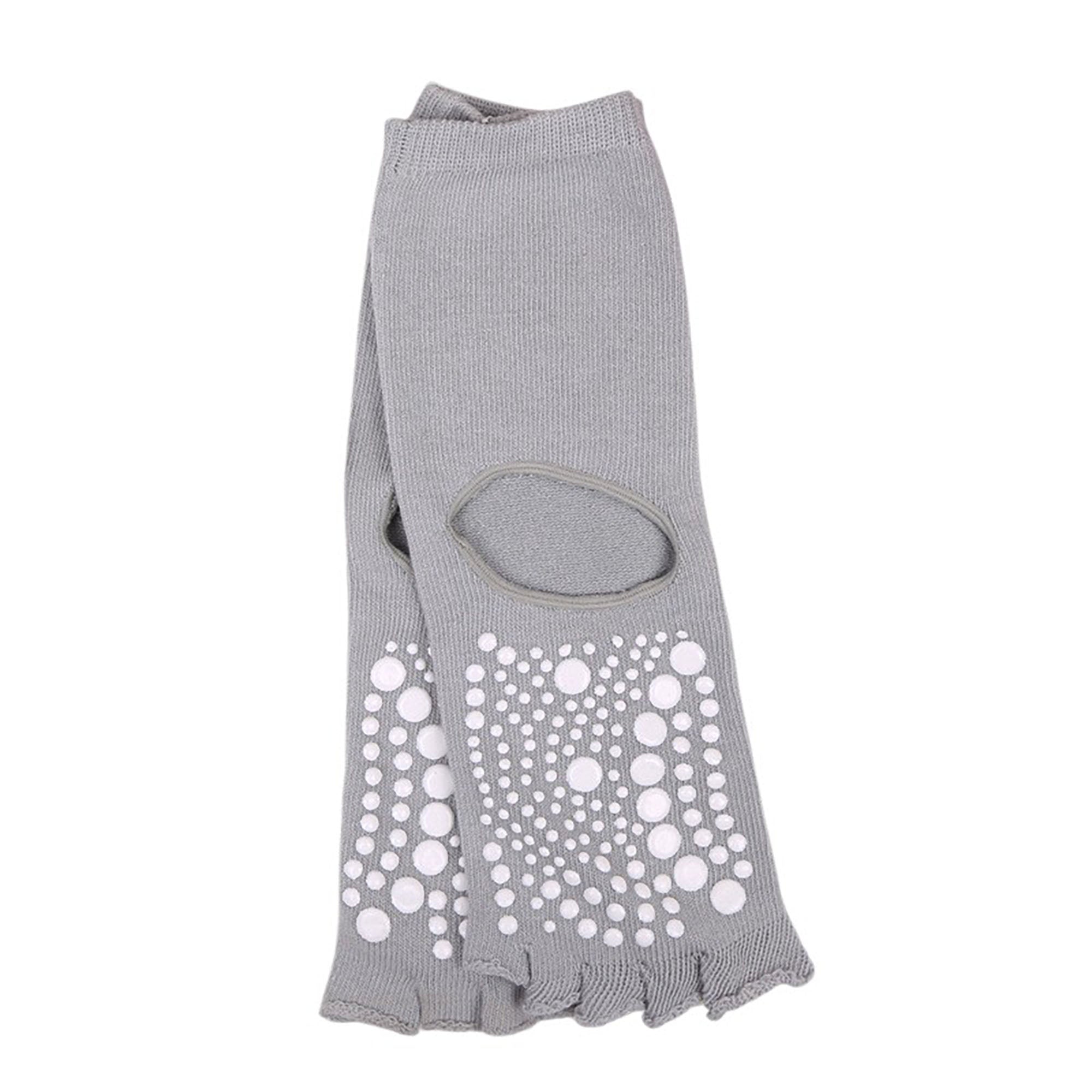 Anna-Kaci Women's Open Toe Grip Yoga Socks with Anti-Slip Sole and Cut-Out Instep Design for Pilates and Barre Workouts