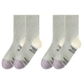 Anna-Kaci Women's 2-Pair Ribbed Crew Socks with Contrast Toe and Heel Design and Modern Abstract Knit Pattern