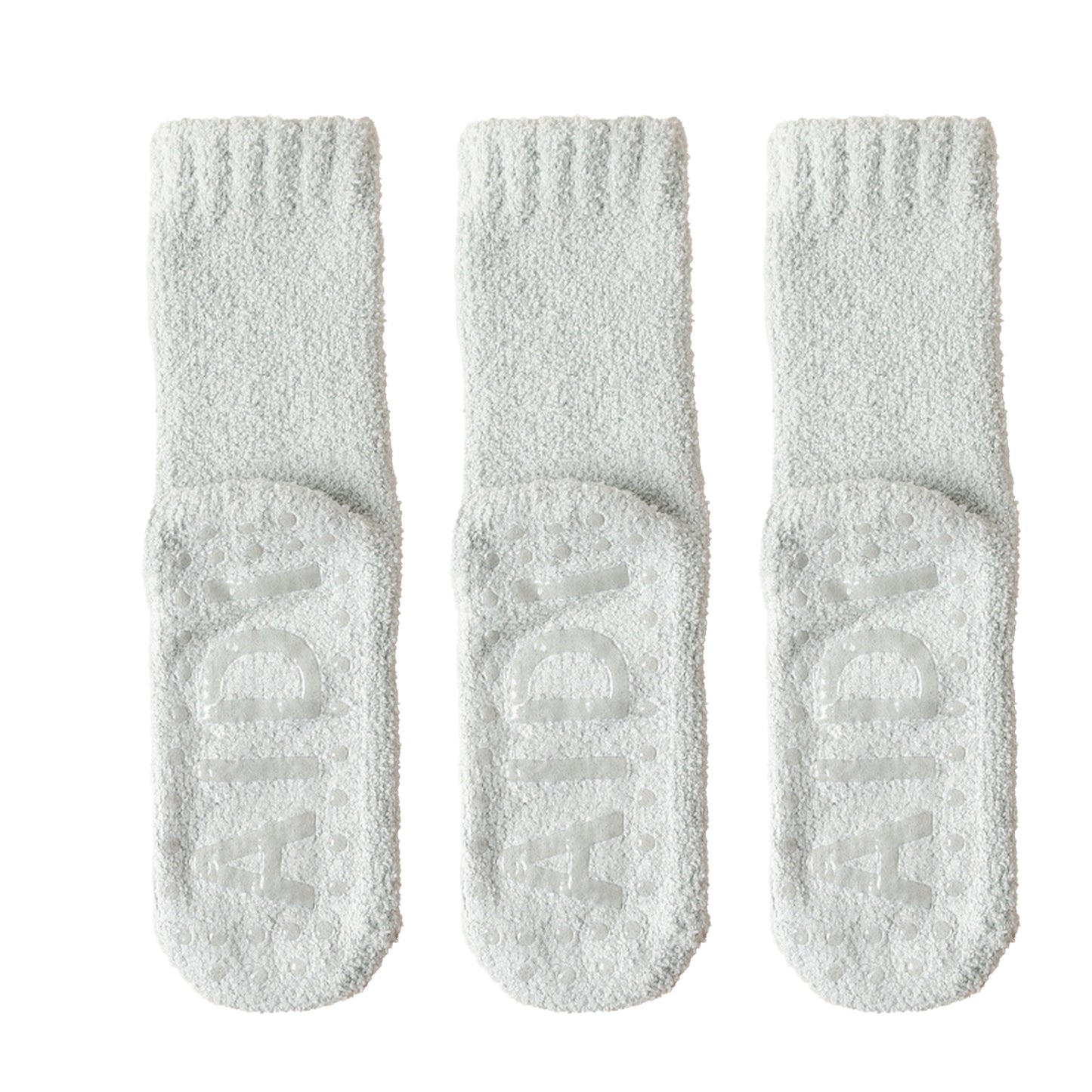 Anna-Kaci 3 Pairs Women's Plush Non-Slip Crew Socks with Thick Fleece Lining and Cozy Warm Fit
