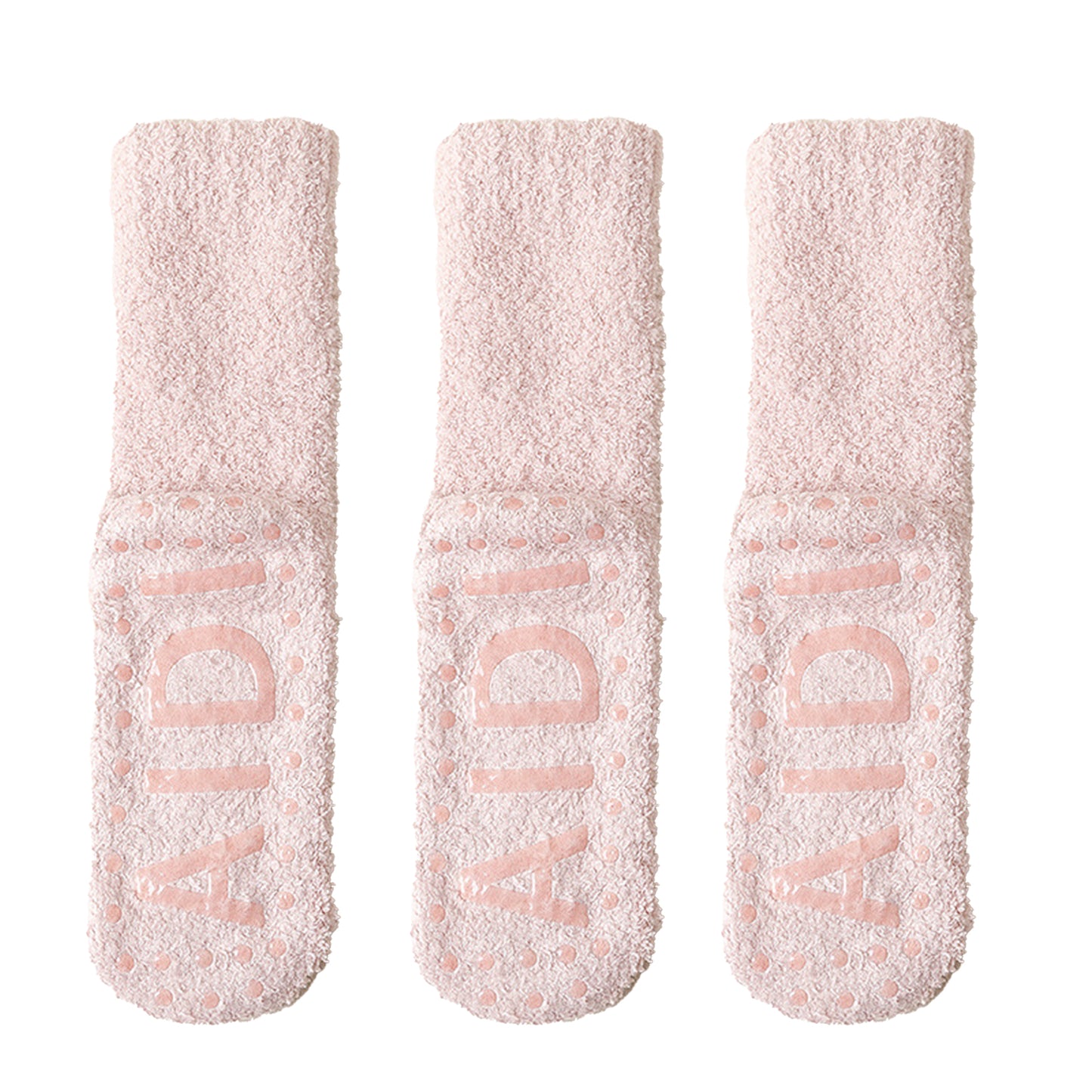 Anna-Kaci 3 Pairs Women's Plush Non-Slip Crew Socks with Thick Fleece Lining and Cozy Warm Fit