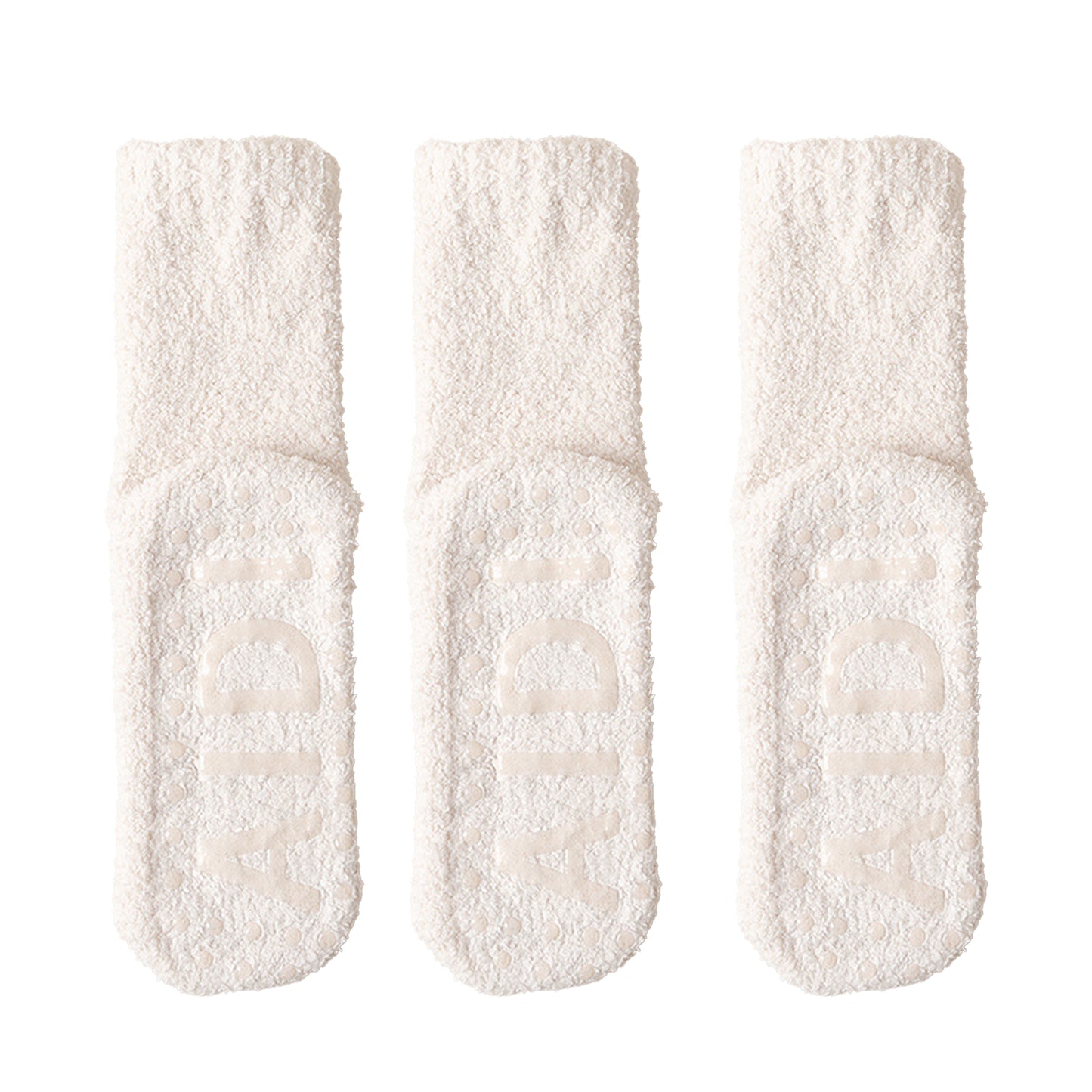 Anna-Kaci 3 Pairs Women's Plush Non-Slip Crew Socks with Thick Fleece Lining and Cozy Warm Fit