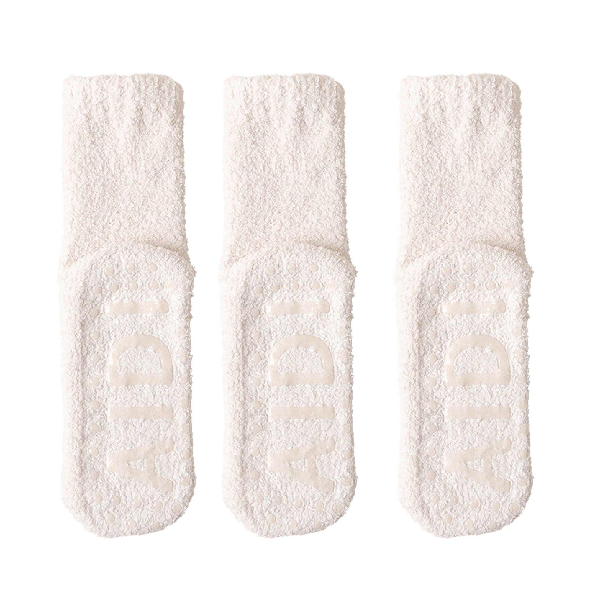 Anna-Kaci 3 Pairs Women's Plush Non-Slip Crew Socks with Thick Fleece Lining and Cozy Warm Fit