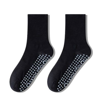 Anna-Kaci 2 Pairs Women's Yoga Non-Slip Crew Socks with Gripped Soles for Pilates and Home Workouts