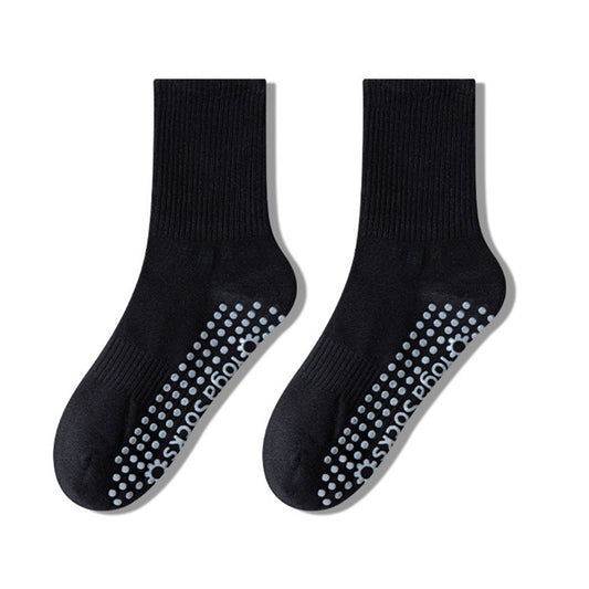 Anna-Kaci 2 Pairs Women's Yoga Non-Slip Crew Socks with Gripped Soles for Pilates and Home Workouts