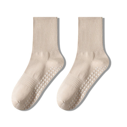 Anna-Kaci 2 Pairs Women's Yoga Non-Slip Crew Socks with Gripped Soles for Pilates and Home Workouts