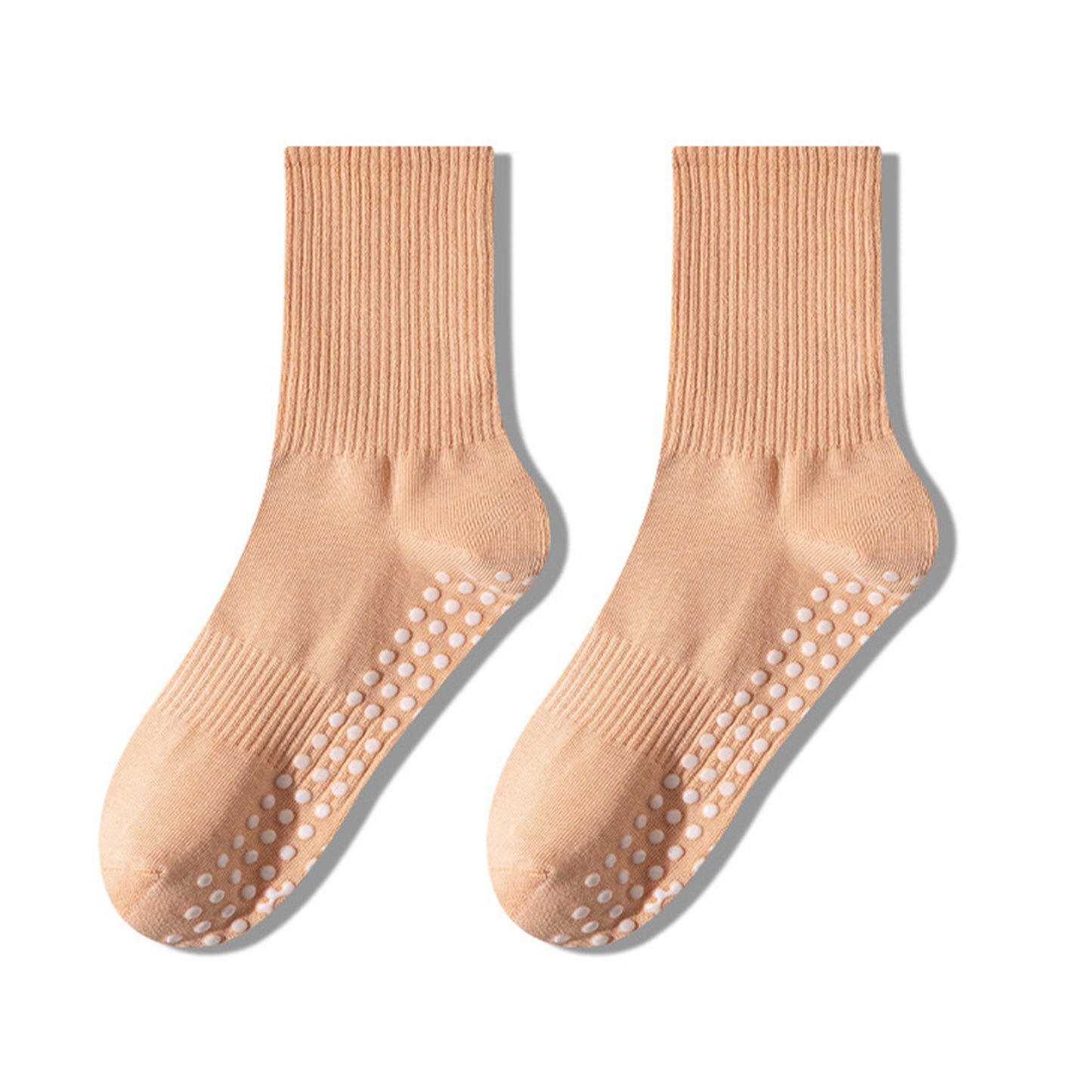 Anna-Kaci 2 Pairs Women's Yoga Non-Slip Crew Socks with Gripped Soles for Pilates and Home Workouts