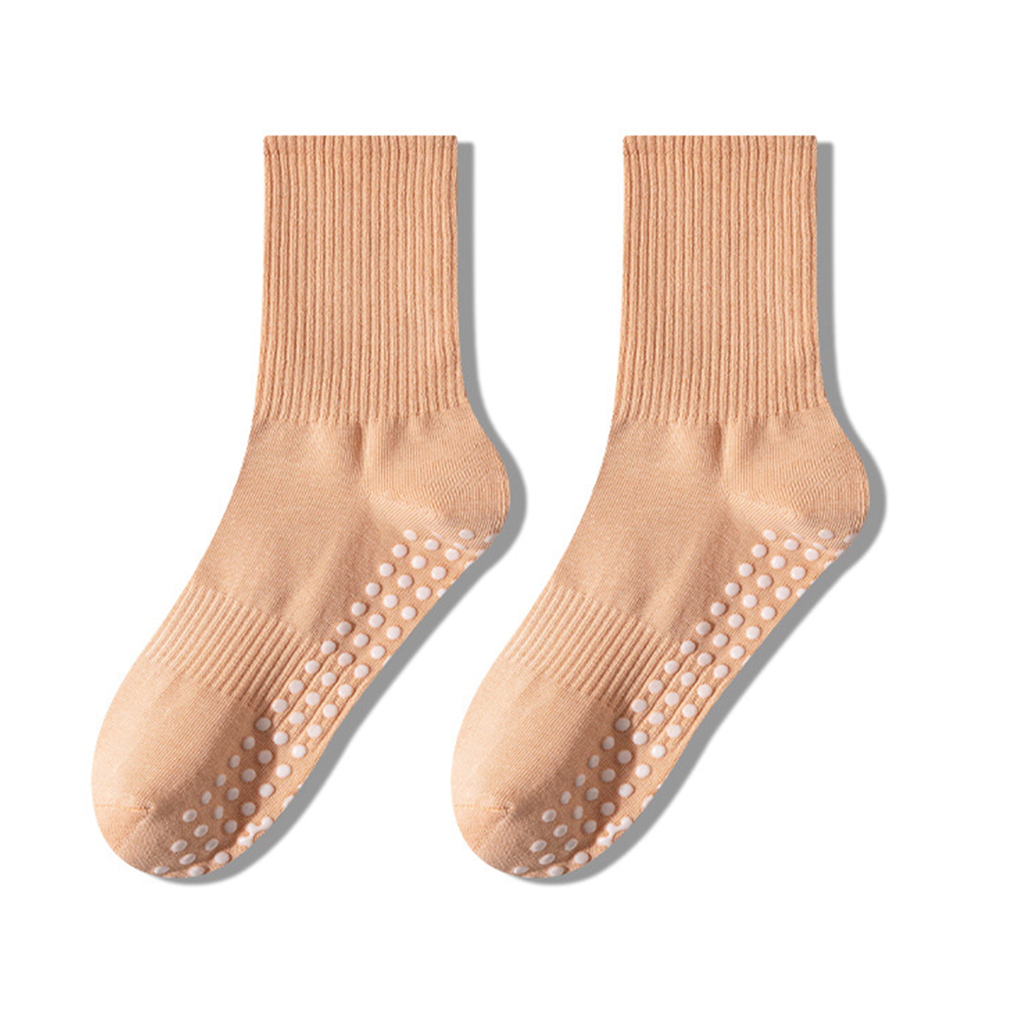 Anna-Kaci 2 Pairs Women's Yoga Non-Slip Crew Socks with Gripped Soles for Pilates and Home Workouts
