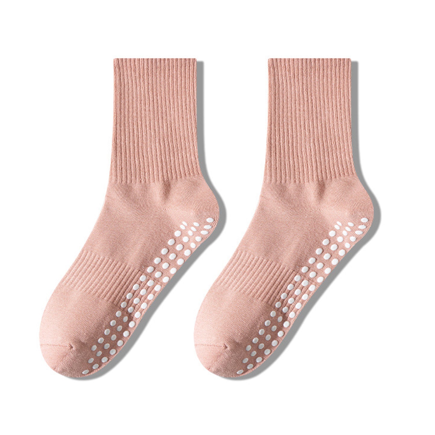 Anna-Kaci 2 Pairs Women's Yoga Non-Slip Crew Socks with Gripped Soles for Pilates and Home Workouts