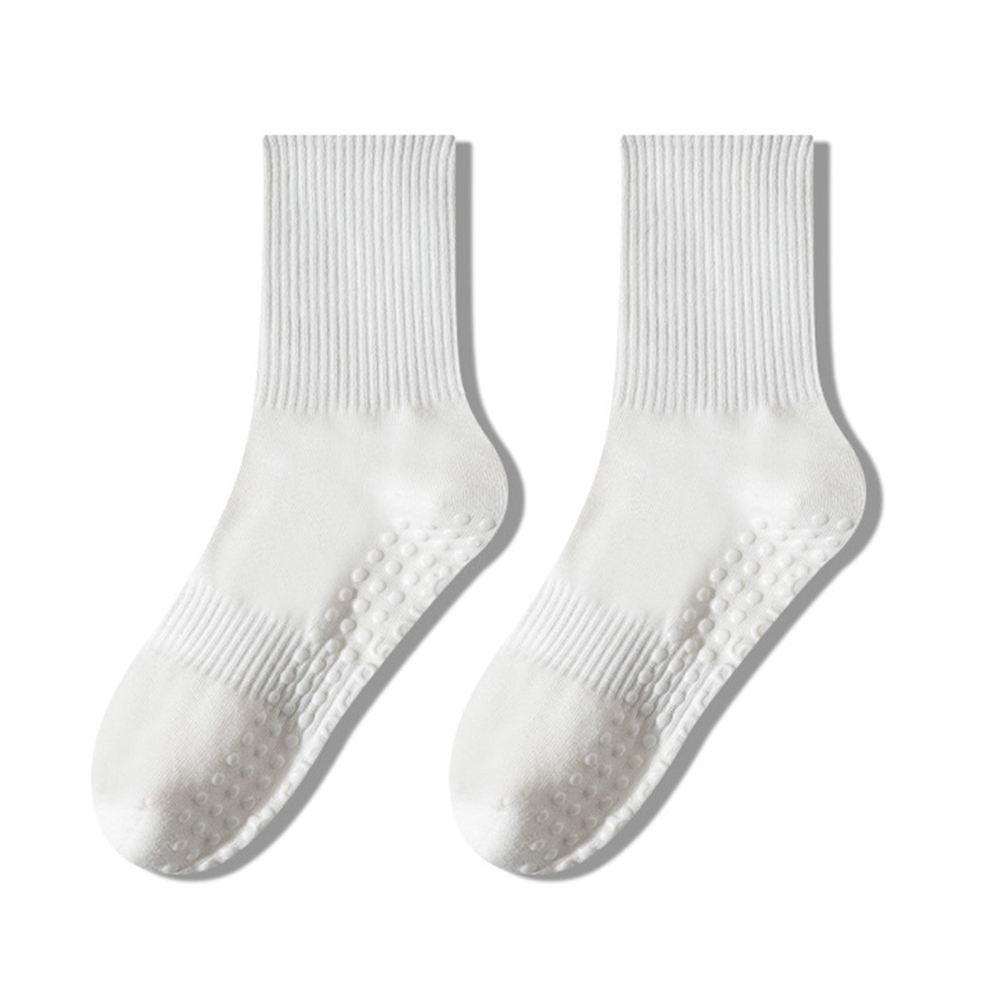 Anna-Kaci 2 Pairs Women's Yoga Non-Slip Crew Socks with Gripped Soles for Pilates and Home Workouts