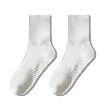 Anna-Kaci 2 Pairs Women's Yoga Non-Slip Crew Socks with Gripped Soles for Pilates and Home Workouts