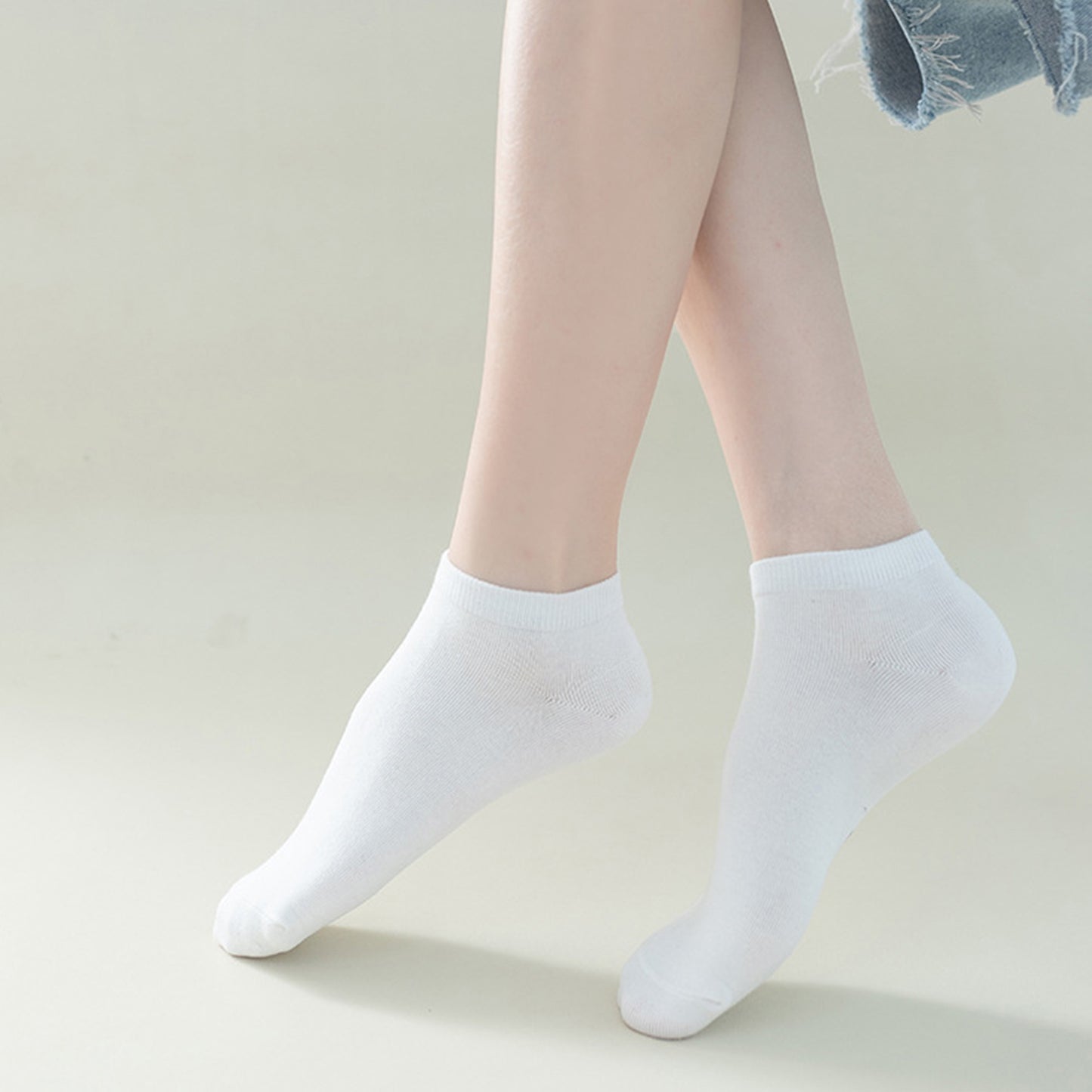 Anna-Kaci Women's 6-Pair Pure Cotton Low Cut Socks Antibacterial Soft Breathable Everyday Comfort Fit