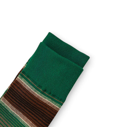 Anna-Kaci 3 Pairs Cotton Crew Socks with Retro Colored Striped Patterns and Comfortable Classic