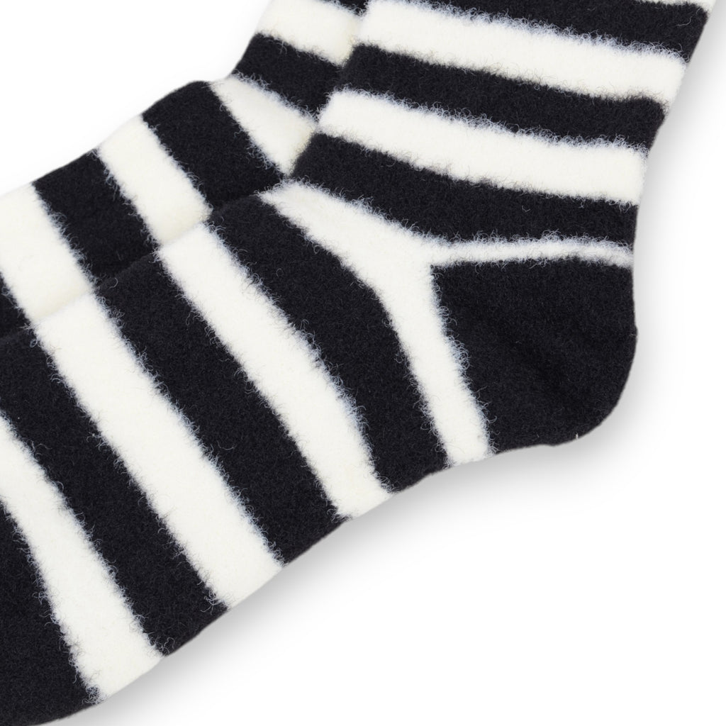 Anna-Kaci 3-Pair Plush Home Socks Striped Panda Design Cozy Crew Style for Everyday Comfort