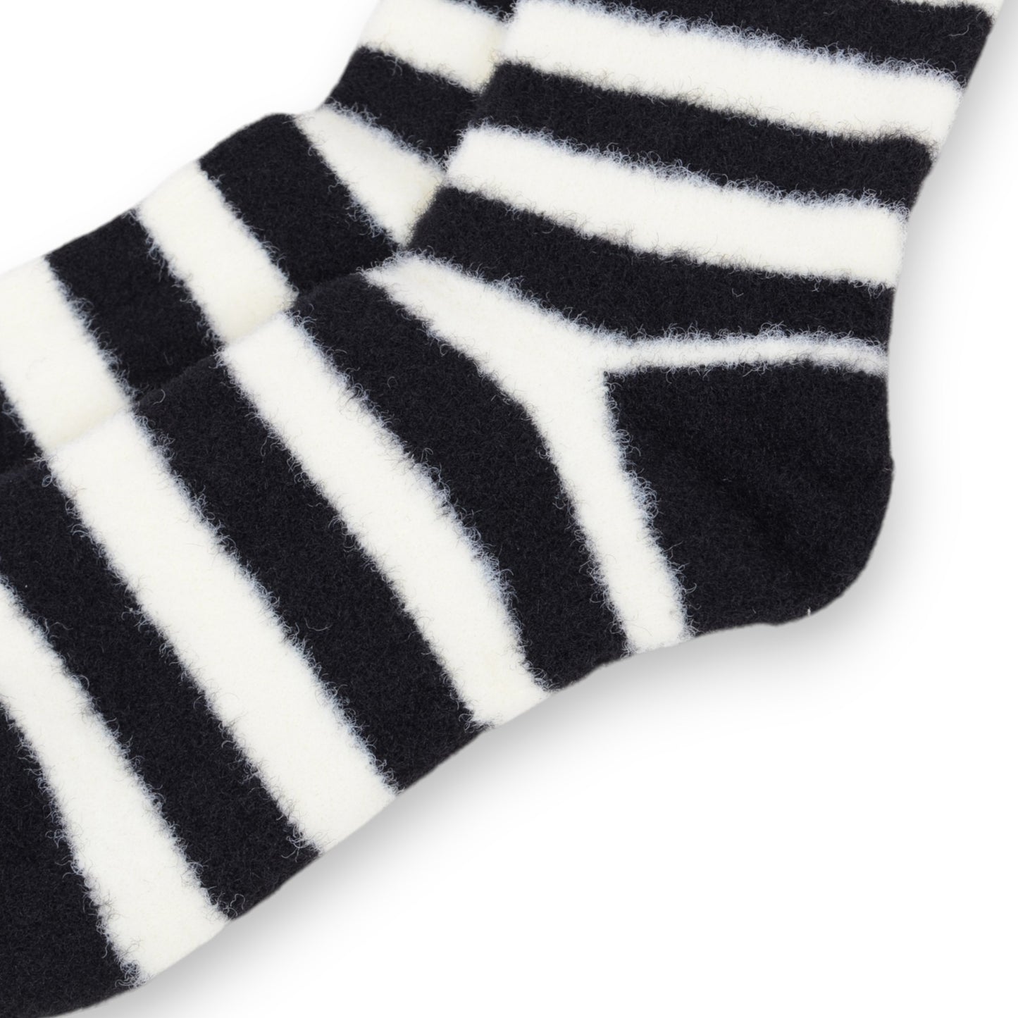 Anna-Kaci 3-Pair Plush Home Socks Striped Panda Design Cozy Crew Style for Everyday Comfort