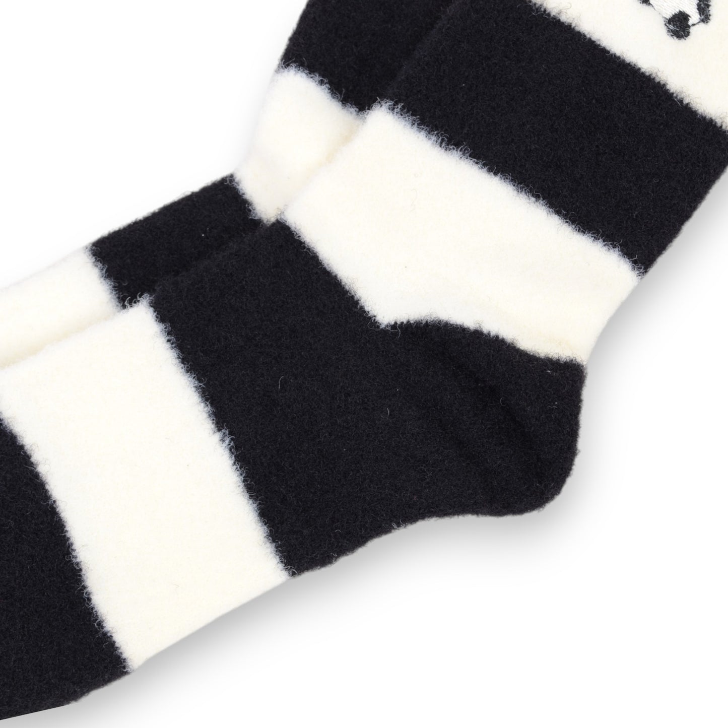 Anna-Kaci 3-Pair Plush Home Socks Striped Panda Design Cozy Crew Style for Everyday Comfort