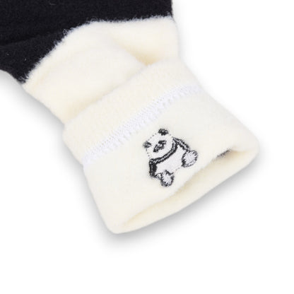 Anna-Kaci 3-Pair Plush Home Socks Striped Panda Design Cozy Crew Style for Everyday Comfort
