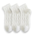 Anna-Kaci Women's 3 Pairs Textured Diamond Socks with Knitted Pattern and Scalloped Trim