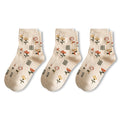 Anna-Kaci Womens Cotton Blend Crew Socks 3 Pair Pack Soft Breathable Elegant Pattern