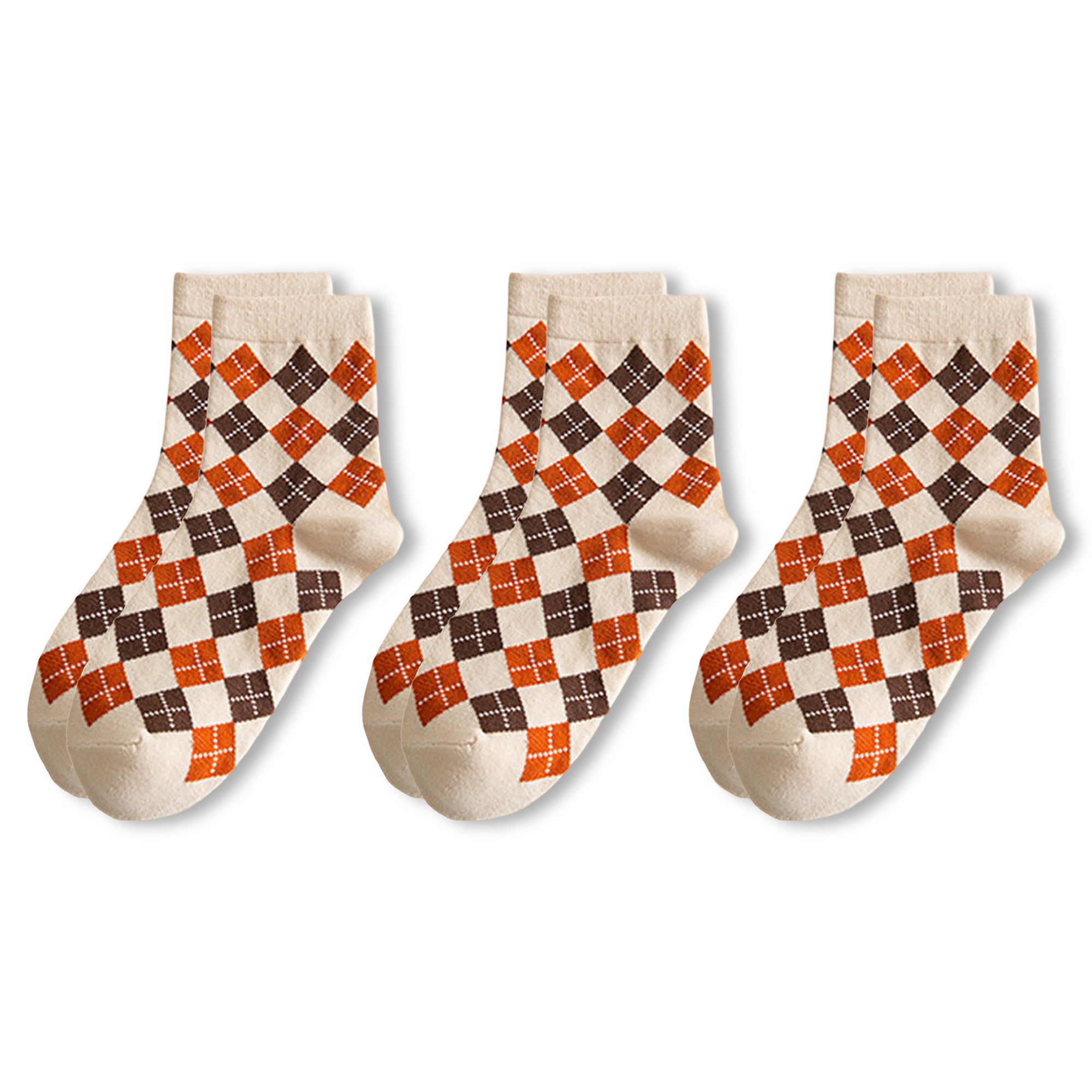Anna-Kaci Womens Cotton Blend Crew Socks 3 Pair Pack Soft Breathable Elegant Pattern