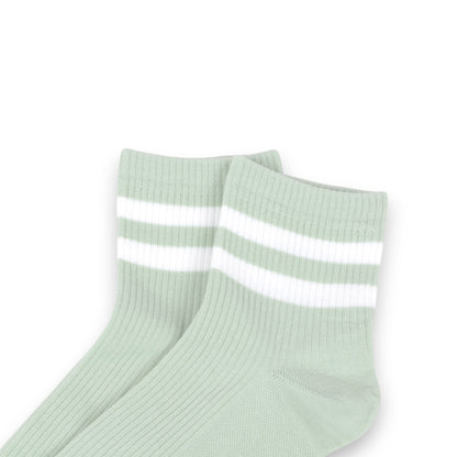 Anna-Kaci Women's 3-Pair Antibacterial and Breathable Ribbed Ankle Socks with Double Stripe Cuffs