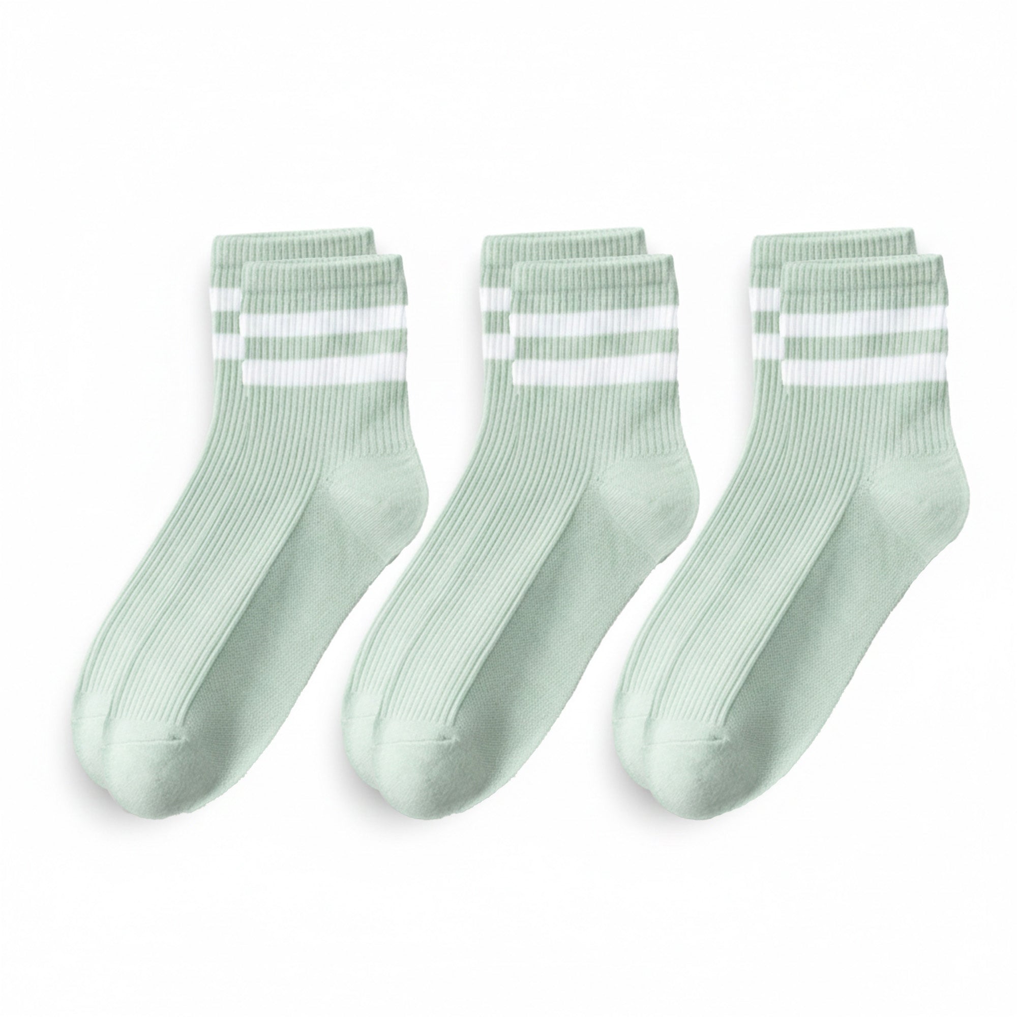 Anna-Kaci Womens Cotton Blend Crew Socks 3 Pair Pack Soft Ribbed Casual Everyday Fit