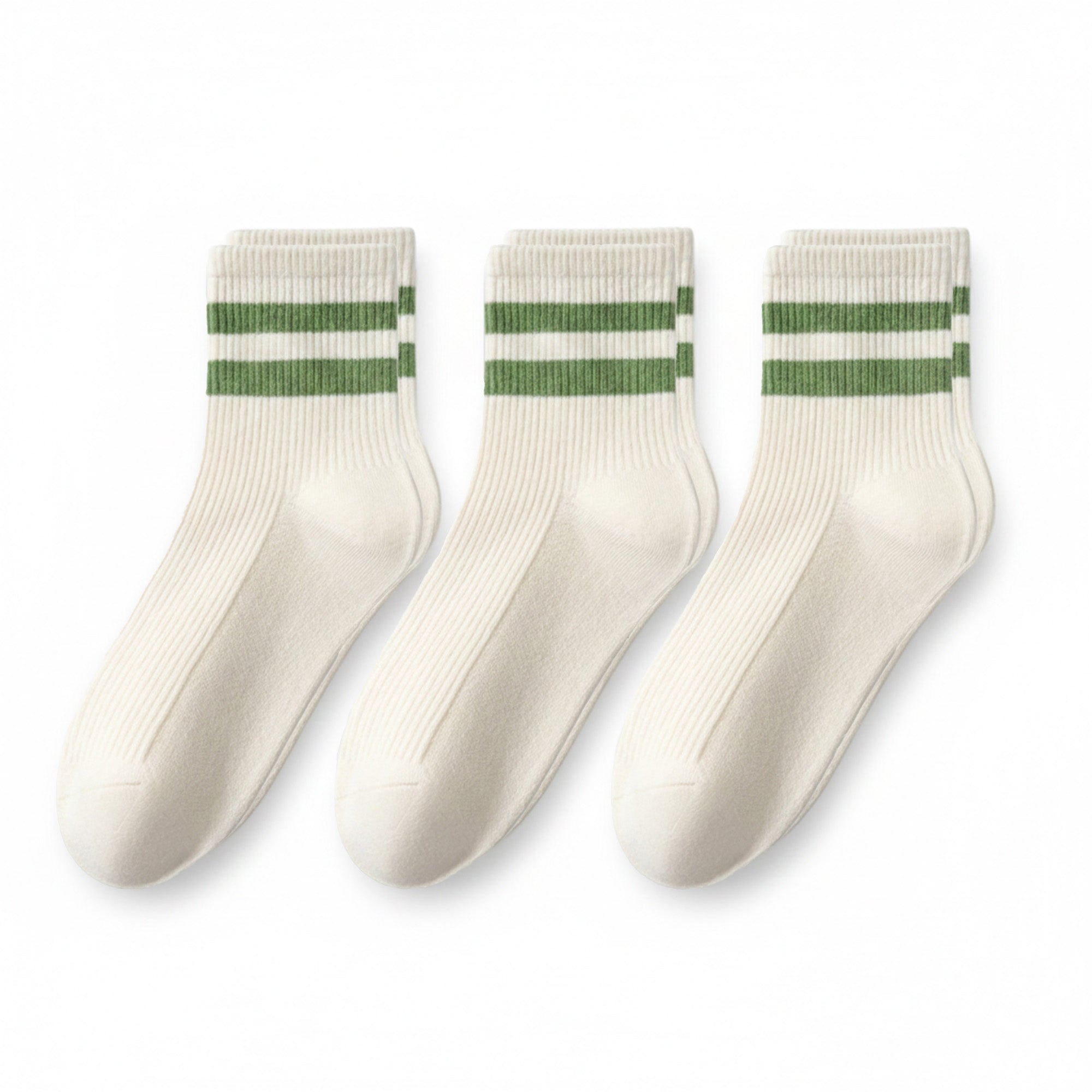 Anna-Kaci Womens Cotton Blend Crew Socks 3 Pair Pack Soft Ribbed Casual Everyday Fit