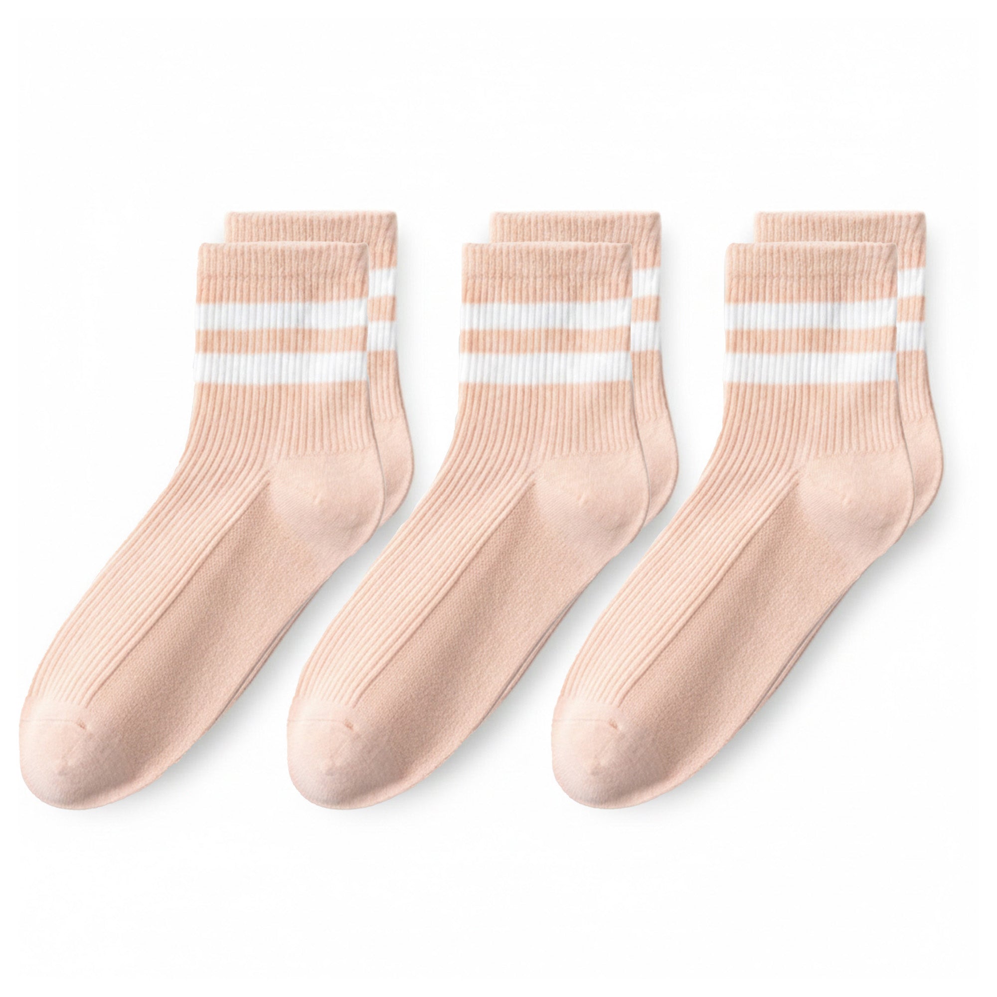 Anna-Kaci Womens Cotton Blend Crew Socks 3 Pair Pack Soft Ribbed Casual Everyday Fit