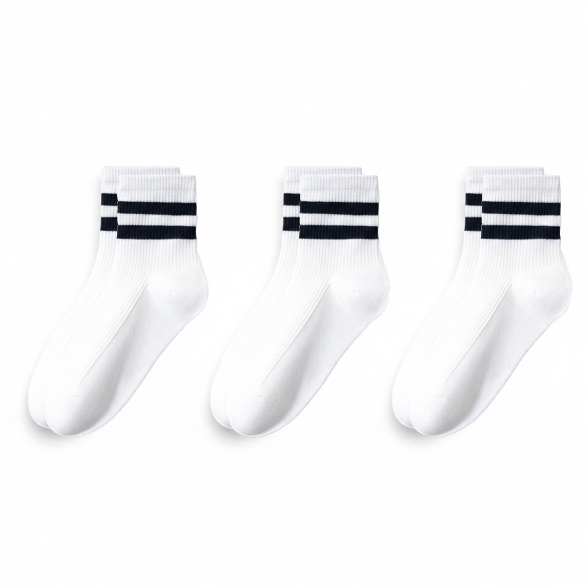 Anna-Kaci Womens Cotton Blend Crew Socks 3 Pair Pack Soft Ribbed Casual Everyday Fit