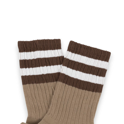 Anna-Kaci Women¡¯s 3-Pack Mid Crew Cotton Socks with Striped Cuffs Ribbed Knit Casual and Easy Matching
