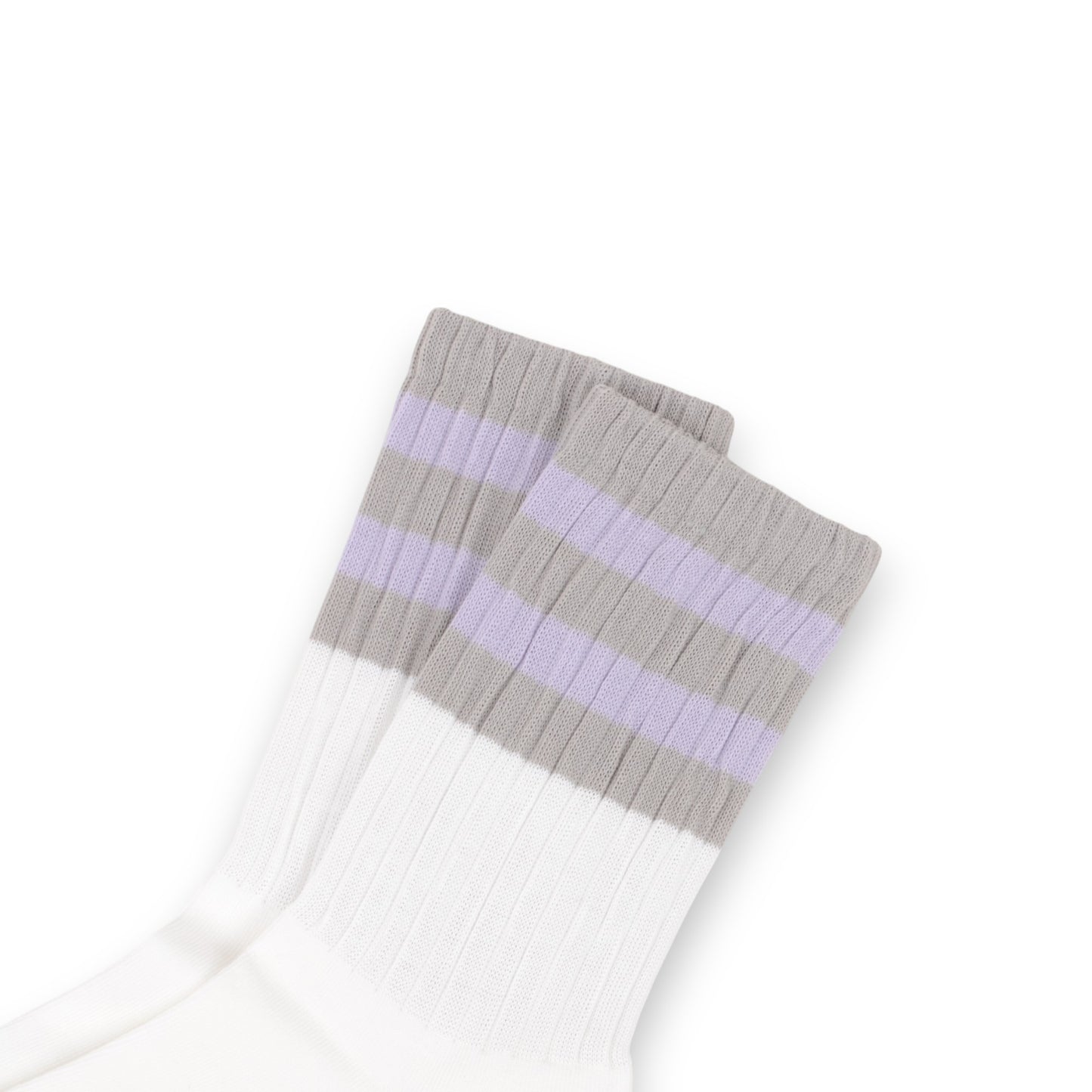 Anna-Kaci Women¡¯s 3-Pack Mid Crew Cotton Socks with Striped Cuffs Ribbed Knit Casual and Easy Matching