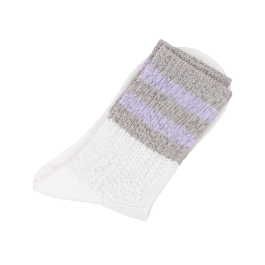 Anna-Kaci Women¡¯s 3-Pack Mid Crew Cotton Socks with Striped Cuffs Ribbed Knit Casual and Easy Matching