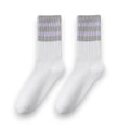Anna-Kaci Women¡¯s 3-Pack Mid Crew Cotton Socks with Striped Cuffs Ribbed Knit Casual and Easy Matching