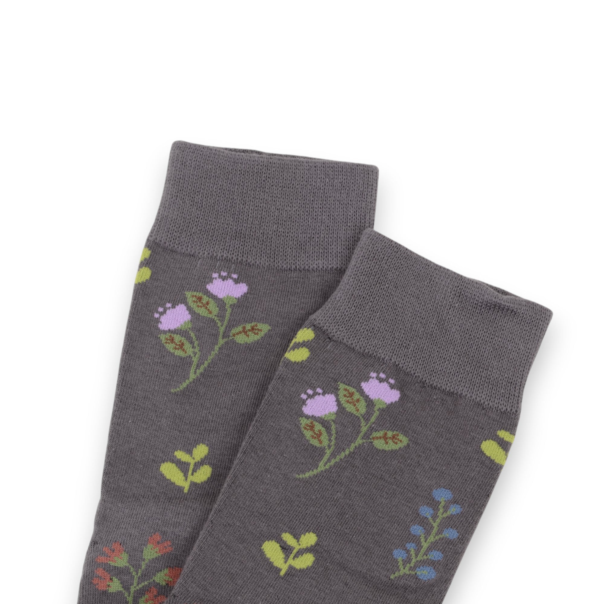 Anna-Kaci Women's 3 Pairs Floral Patterned Split-Toe Socks Soft Cotton Stretch Knit Crew Style