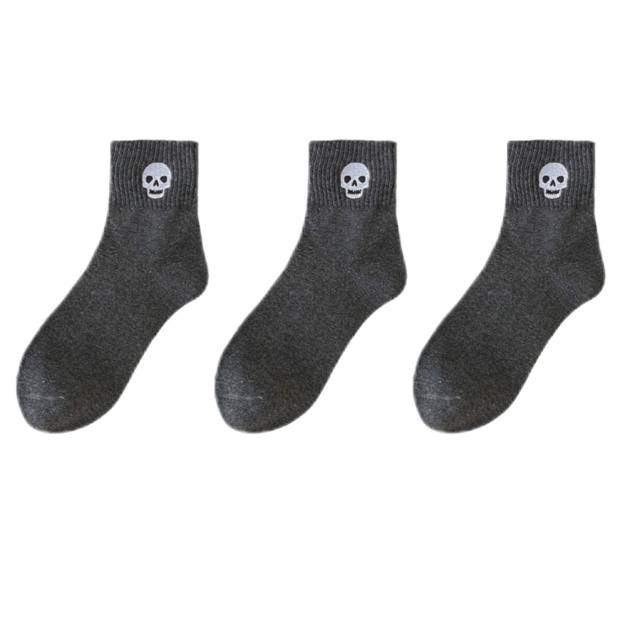 Anna-Kaci Women's 3-Pack Crew Socks with Ribbed Cuffs in Festive Halloween Design